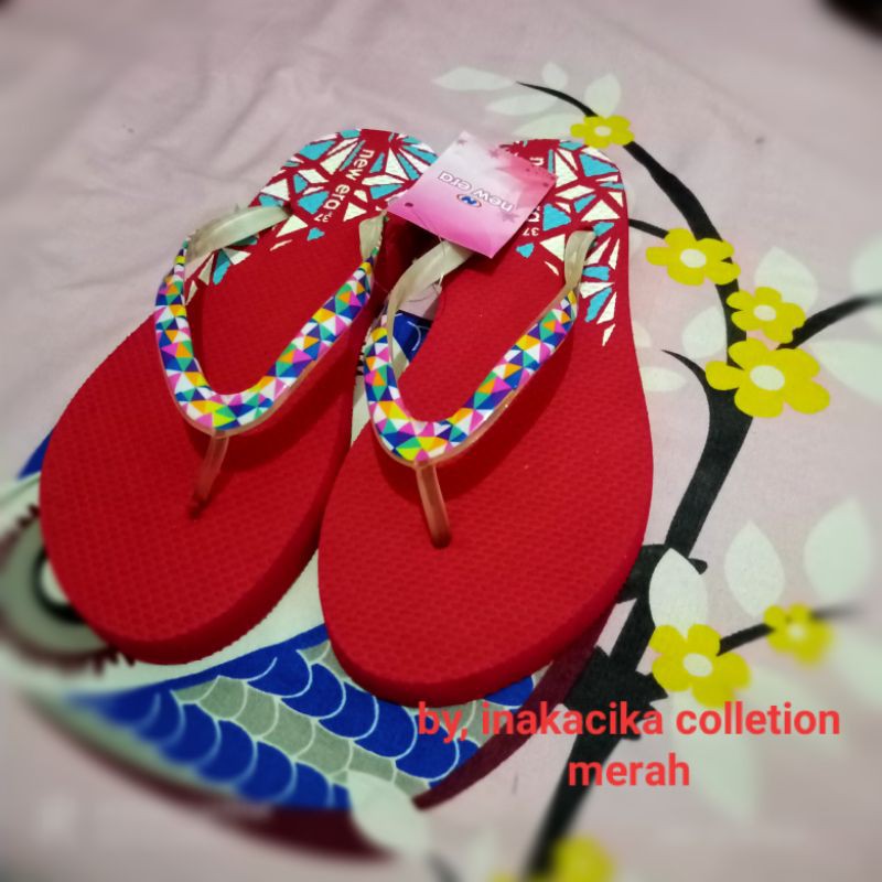 sandal jepit wanita new era cantik Safira Keyla rose tosca biru merah 37 40