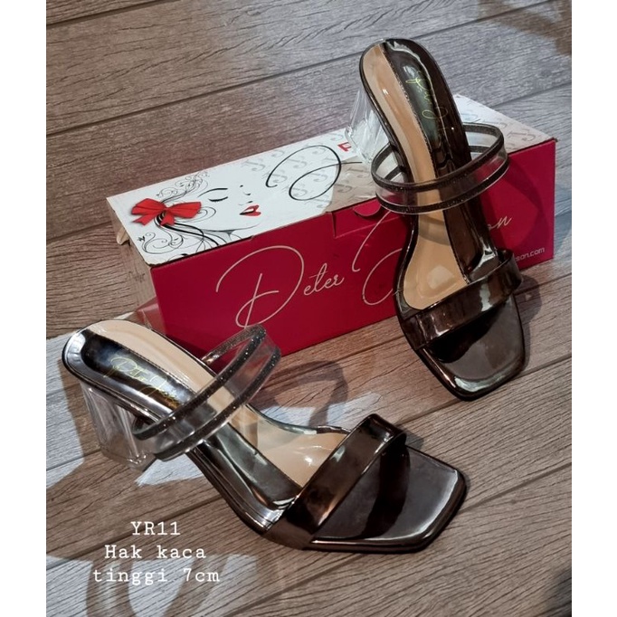 goship|peter jackson RK01/YR11 heels kaca cantik 7cm-Abu