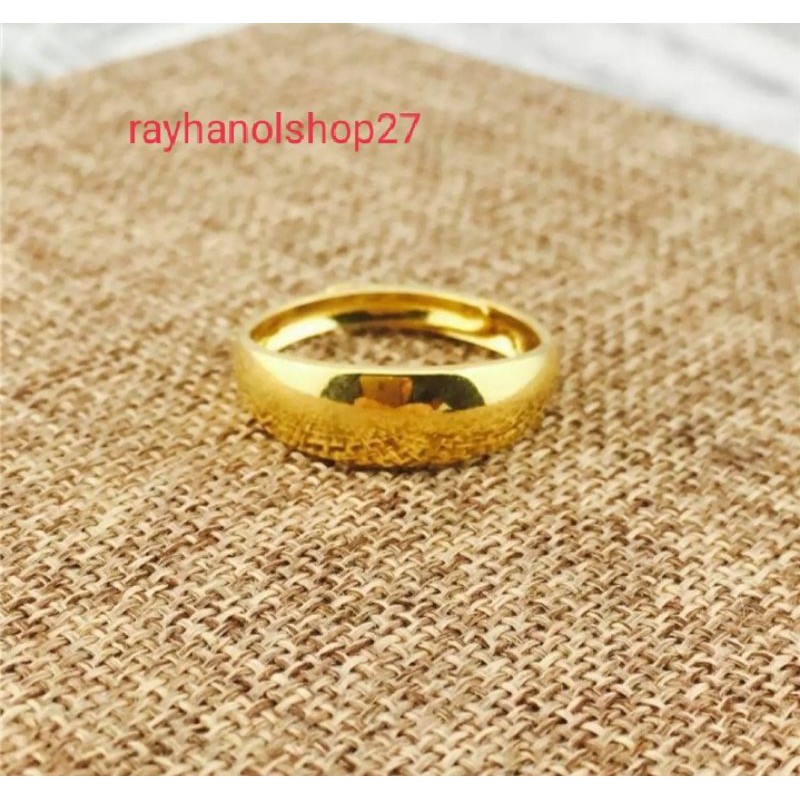 Endapan Cincin berlapis emas 24k sepuhan Cincin pria wanita dapat di atur kesesuaian nya