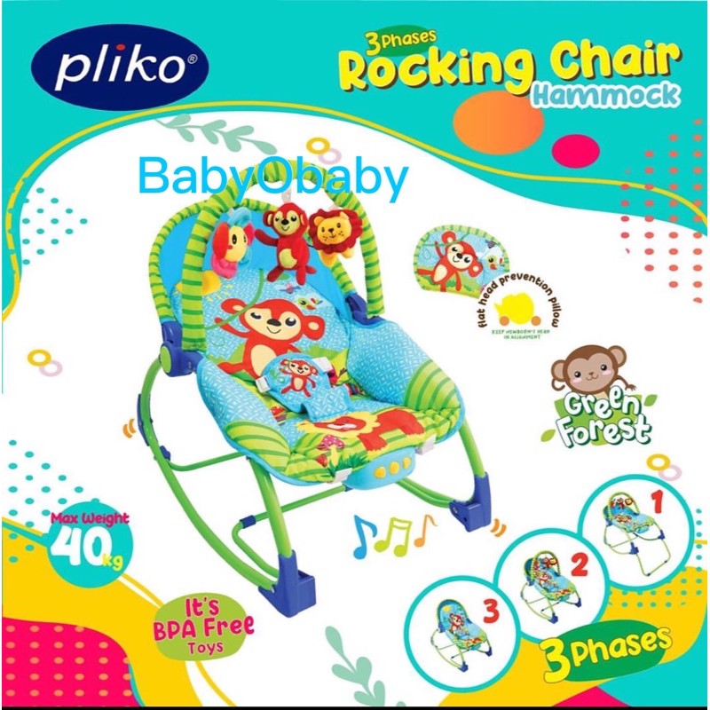 PLIKO Rocking Chair Hammock 308/Baby Bouncer/Kursi goyang Bayi /Bouncer Baby/Ayunan Bayi