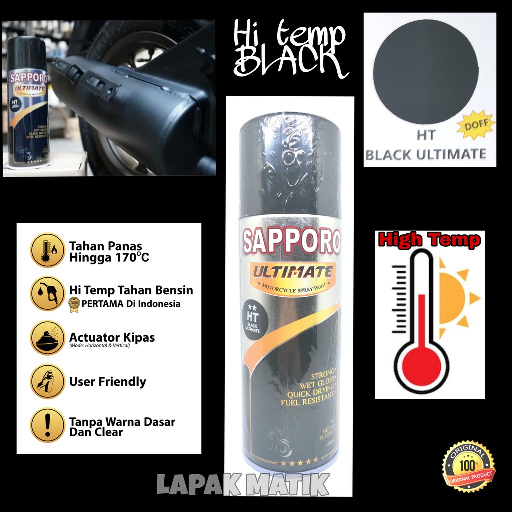 Pilok Sapporo Ultimate Anti Panas Hi Temp HT BLACK ULTIMATE 400mL