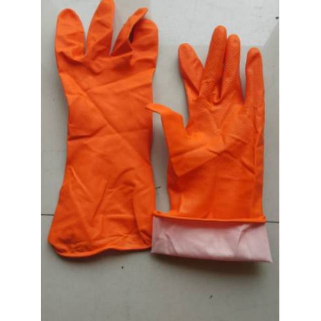 Sarung Tangan Karet orange / Sarung tangan cuci piring kerja tebal/Gloves