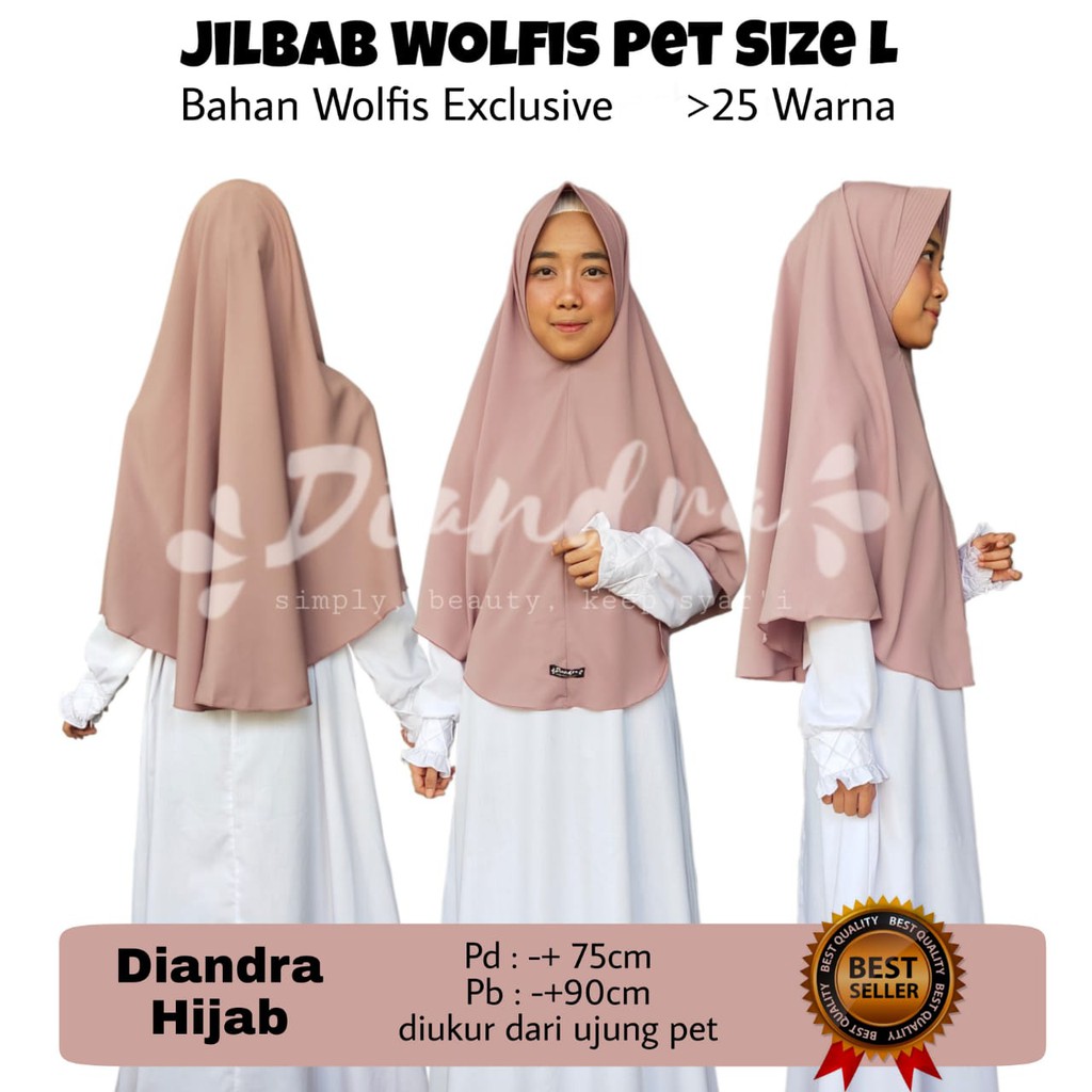 (Diandra Hijab) KHIMAR Pet & Non Pet MURAH Size L
