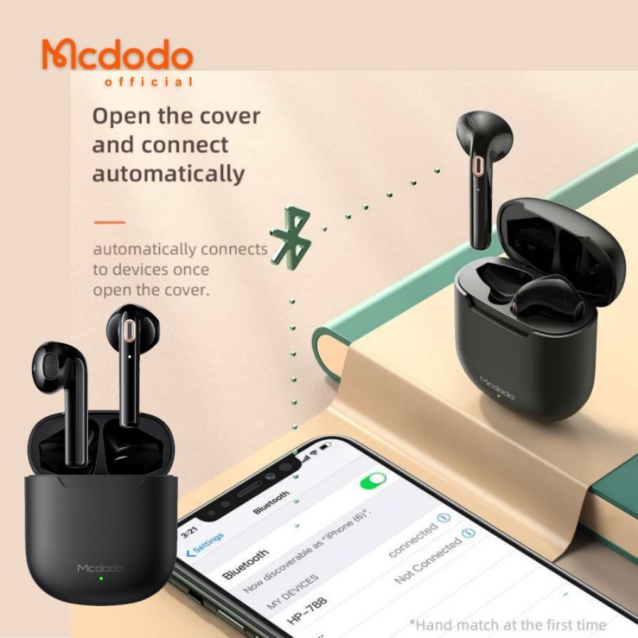 Mcdodo HP-788 TWS Handsfree Bluetooth 5.0 Hifi Sound Touch Control Earphones Headset