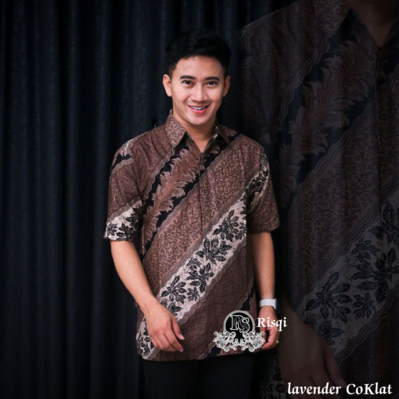 KEMEJA BATIK PRIA LENGAN PENDEK KEKINIAN SIZE M L XL XXL BSWART Ready sragam