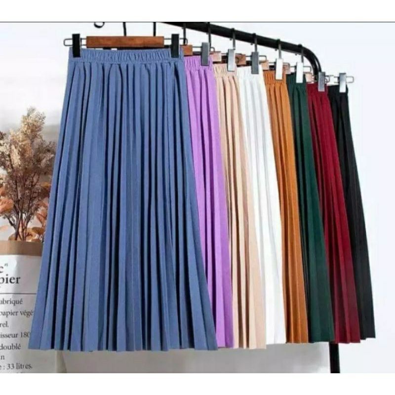 rok plisket murah,rok model terbaru,rok panjang murah,fashion muslim wanita,fashion premium,rok Kore