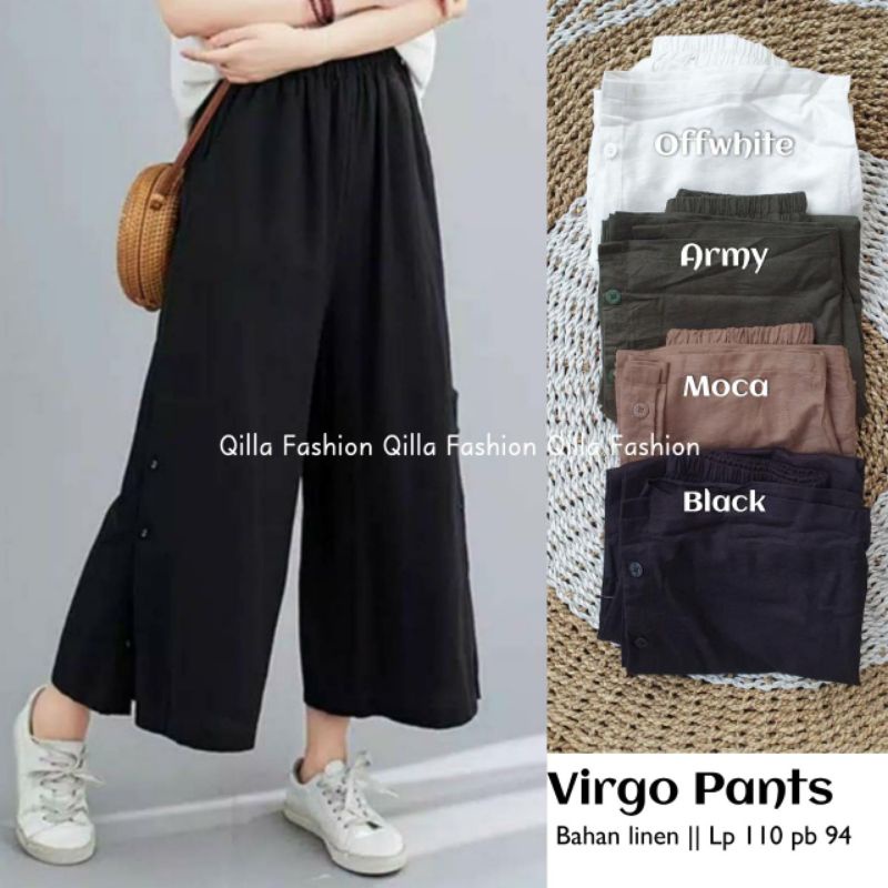 Virgo Celana Panjang Kulot Polos Wanita By Qilla Fashion-2