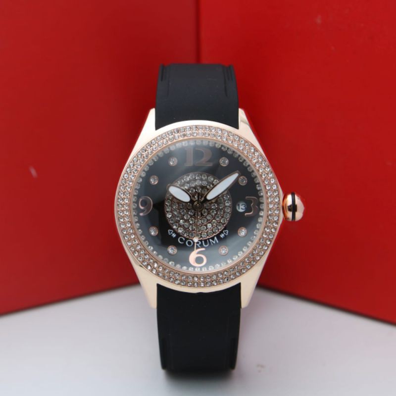 Jual Jam Tangan Corum Rosegold Rubber Terbaru