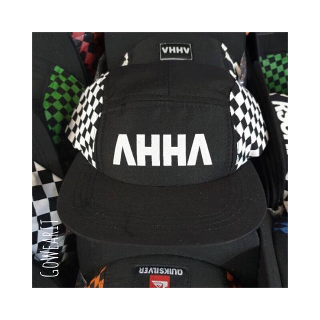 TOPI HIPHOP CATUR PUTIH FIVE PANEL AHHA