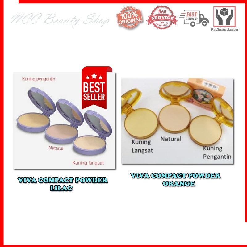 * NCC * Viva Compact Powder Lilac Bedak Padat Lilac Orange Biru Natural Kuning Langsat