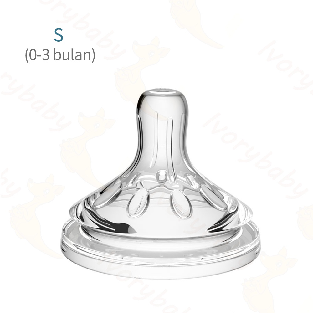 Ivorybaby Dot avent philips silikon nipple dot bayi cocok botol leher lebar-S(0-3bulan)