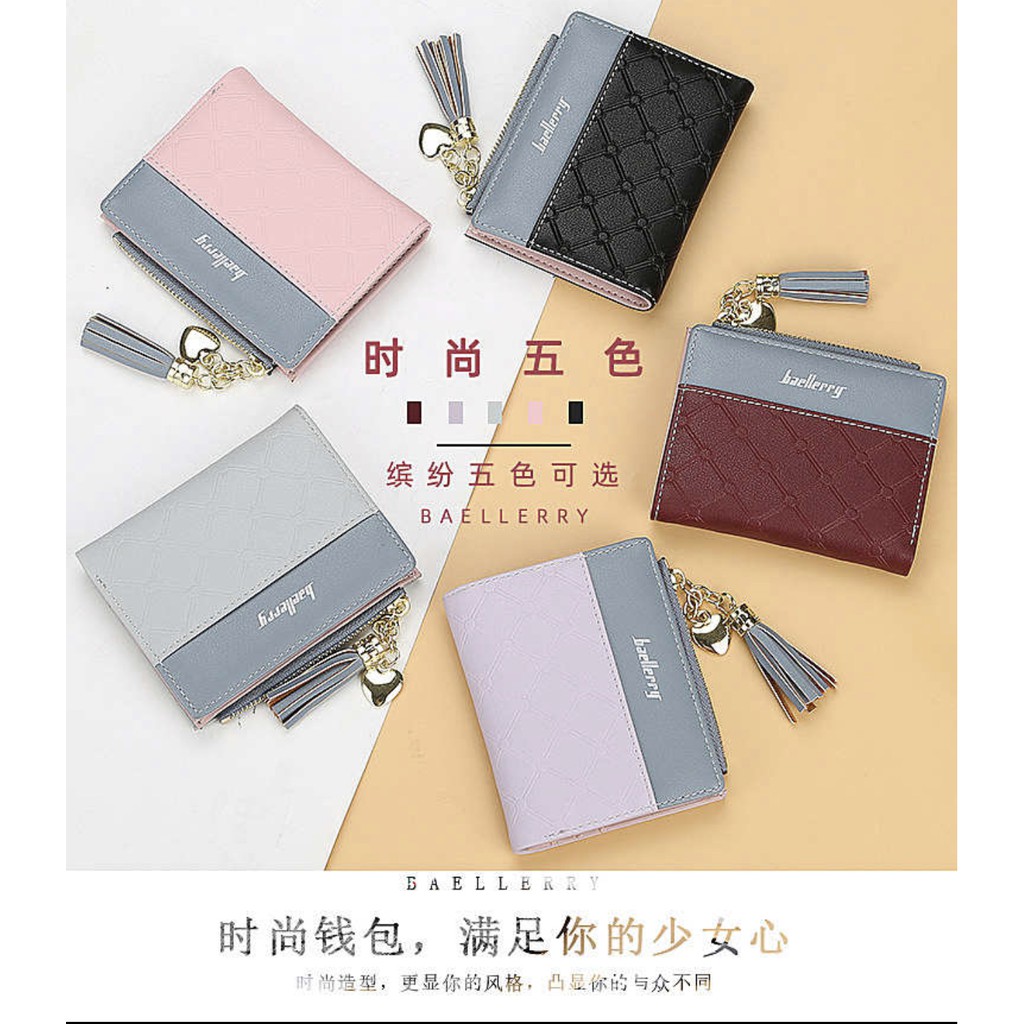 BAELLERRY Original Dompet Koin Dompet Lipat Wanita Dompet Import Cewek