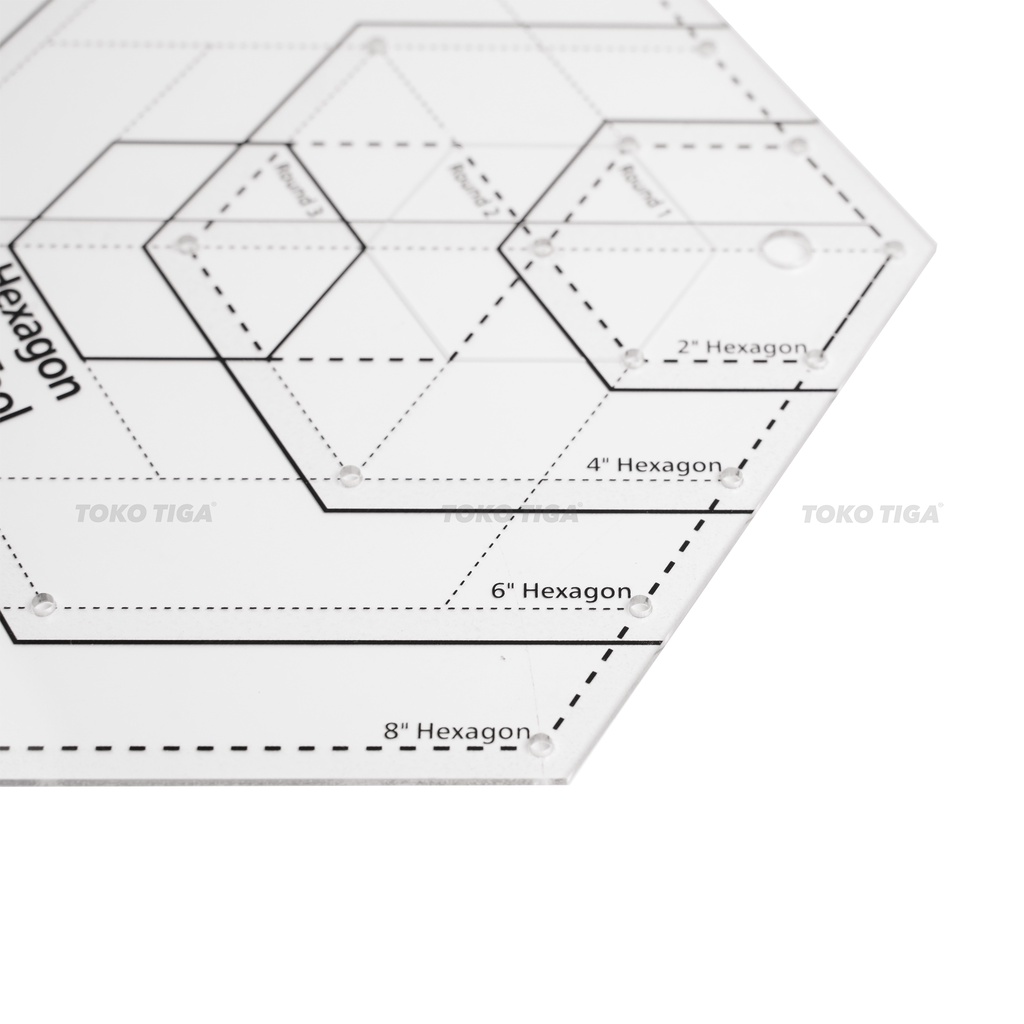 Penggaris Patchwork Quilting Hexagon Besar / Segi 6 Non Slip (CGRJAW4)