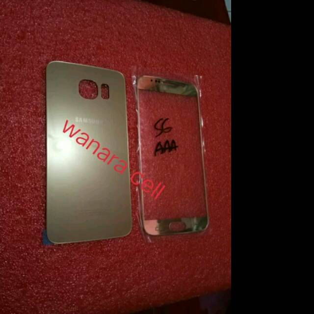 Back door backdoor dan kaca lcd lengkap fullset samsung S6 flat G920 original gold