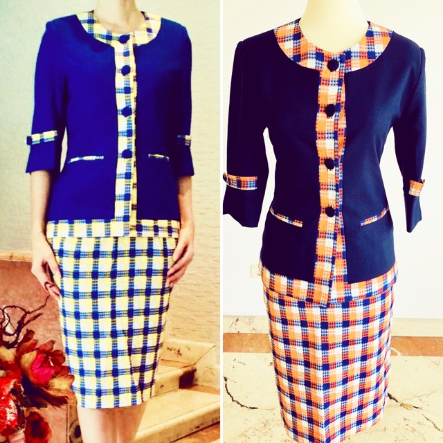 Setelan kantor wanita. Sale setelan blazer wanita kotak kotak. Blazer wanita kotak set