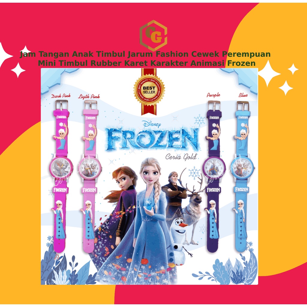 Jam Tangan Perempuan Karakter Anak Timbul Jam Anak Karet Karakter Perempuan Frozen