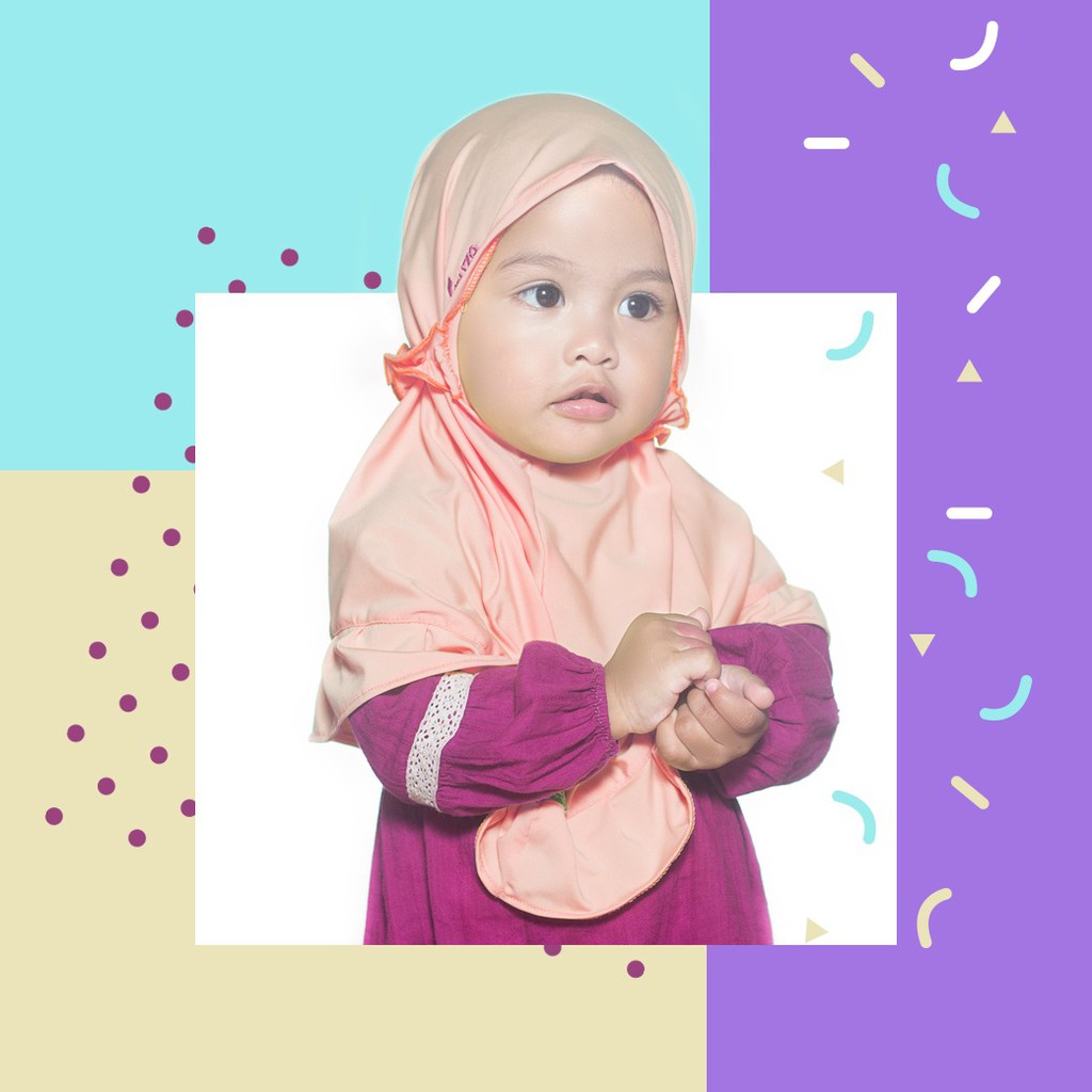 Jilbab Instan Non Pad Anak Feyza ADONIS | Hijab Instan Anak Kerudung Bayi Polos Tanpa Bergo Usia 1-2 Tahun