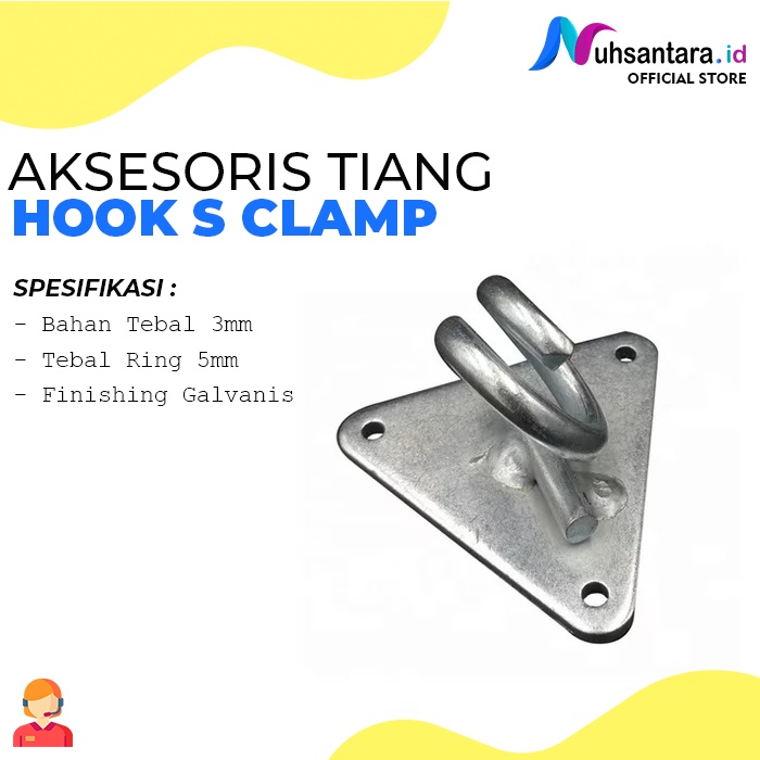 [𝐇𝐢𝐠𝐡 𝐐𝐮𝐚𝐥𝐢𝐭𝐲] Aksesoris Kabel Fiber Optik Hook S Clamp Pengait Kabel Clamp Tiang