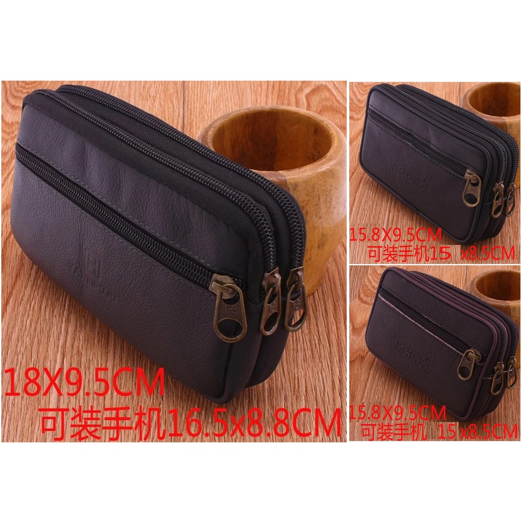tas hp pinggang kulit rebah horizontal 5 5.5 6 7 inch import