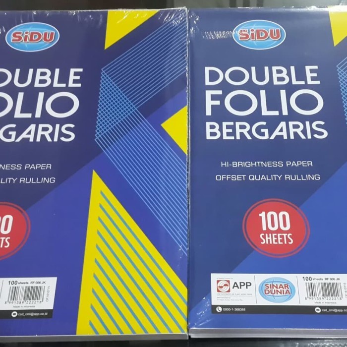 

Double folio bergaris sidu isi 100 lembar