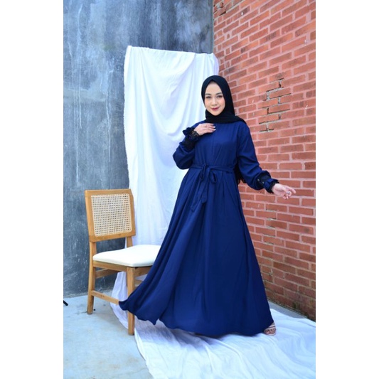 SERODJA Sahla Dress Gamis Simple Renda Rempel, Size M. L dan XL-8