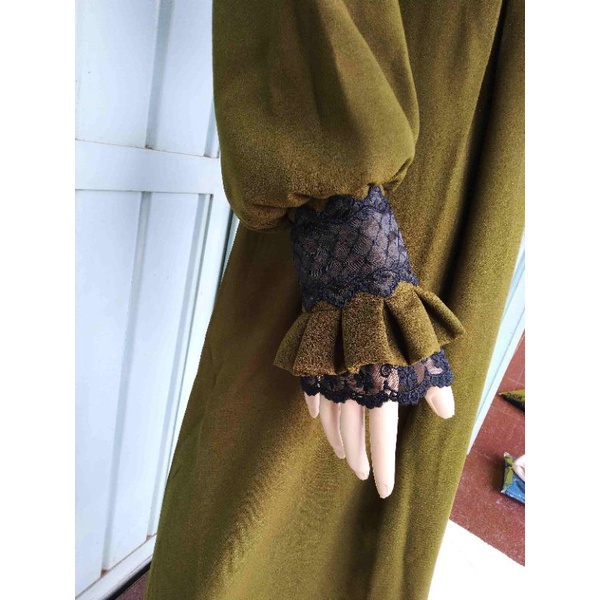 SERODJA Sahla Dress Gamis Simple Renda Rempel, Size M. L dan XL-6