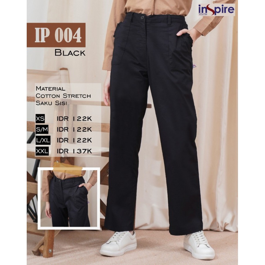 Inspire Pants IP 04 Bahan Cotton Stretch Celana Wanita Celana Bawahan Polos