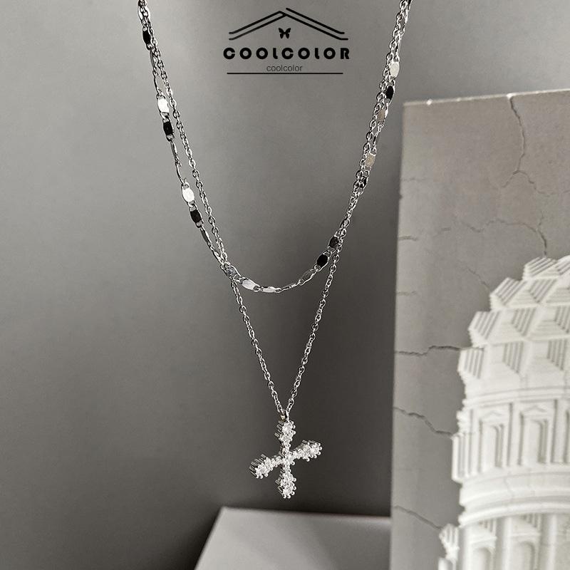 COD ❤️Kalung Titanium Pria Wanita Anti Karat Dan Tidak Luntur Kalung Liontin Bentuk Segitiga Geometris Kalung Baja Gaya Hip Hop Unisex Fashion Murah Hadiah Ulang Tahun COD