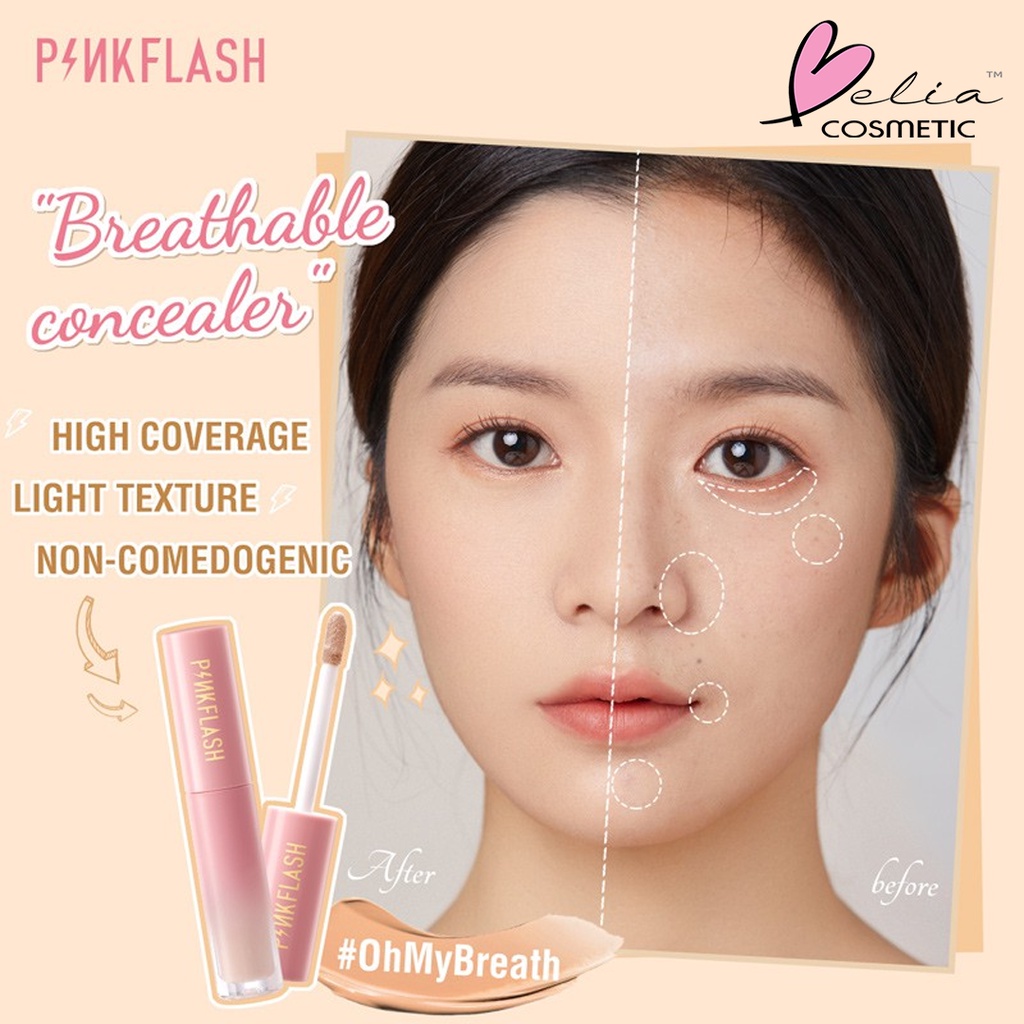 ❤ BELIA ❤ PINKFLASH Lasting Matte Concealer | Pink Flash Liquid Concealer Tahan Air Tahan Lama BPOM PF-F04