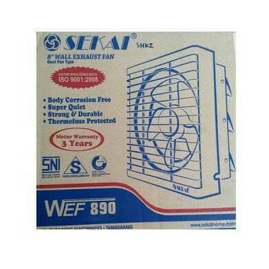 EXHAUST FAN SEKAI WEF 890 KIPAS ANGIN DINDING TEMBOK 8 INCH 20 CM