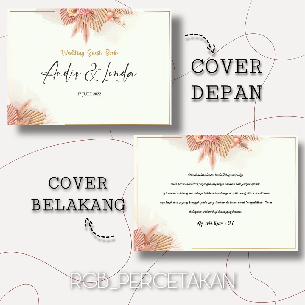 

Buku tamu pernikahan custom nama / Wedding guest book