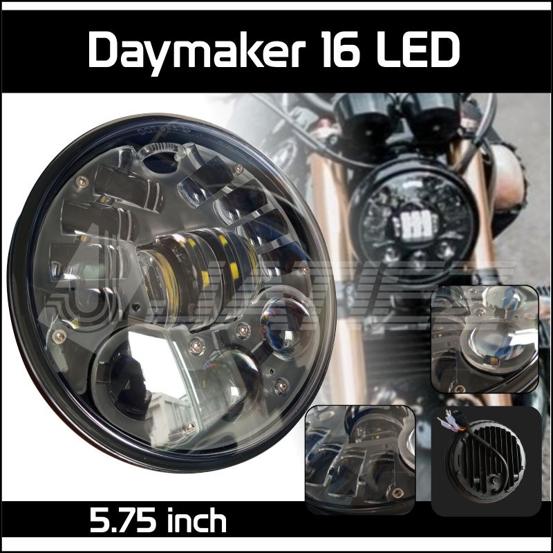 Lampu LED Daymaker 5.75 Universal 5 75 inch DRL 16 Led-Hitam Grade B