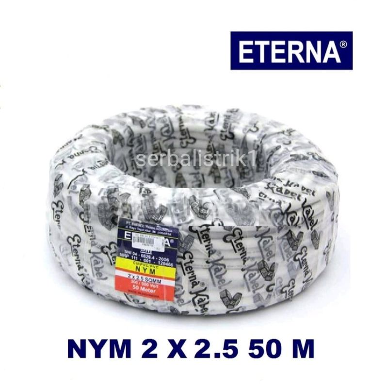 Kabel eterna NYM 2x2,5 50meter full / Kabel NYM 2x2,5 50M eterna