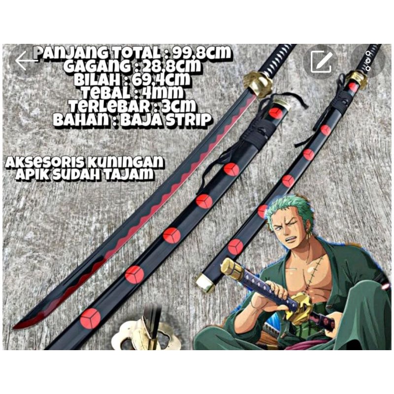 Hiasan dinding Katana/samurai Roronoa zoro shusui