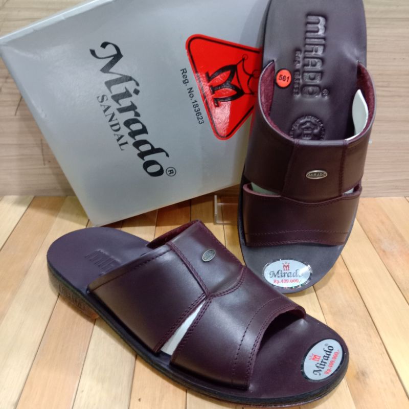 sandal kulit pria asli Mirado kokop/Sorong marun 561 ORIGINAL bahan kulit asli