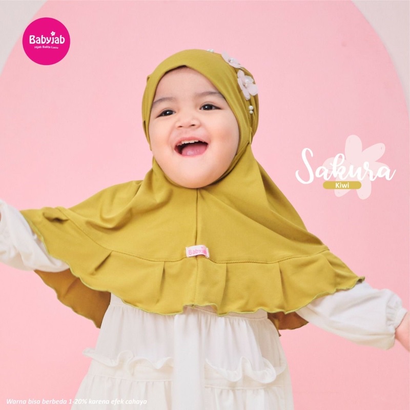 Babyjab Sakura Jilbab Anak Lucu - Baby Jab Hijab Bergo Bayi Perempuan 0 1 2 3 4 5 6 7 Tahun