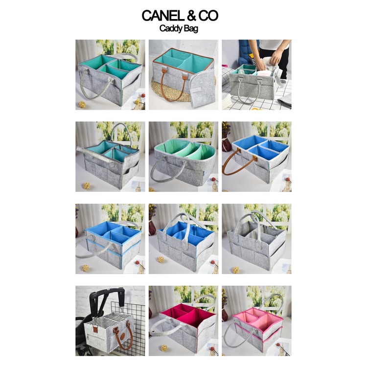 CANEL &amp; CO Multipurpose Caddy Bag Ada Tutup Nya/ Yang Ditingkatkan Baru/Tas Penyimpanan Bayi/Tas Permen/Diaper bag / Tas bayi / Caddy Bag