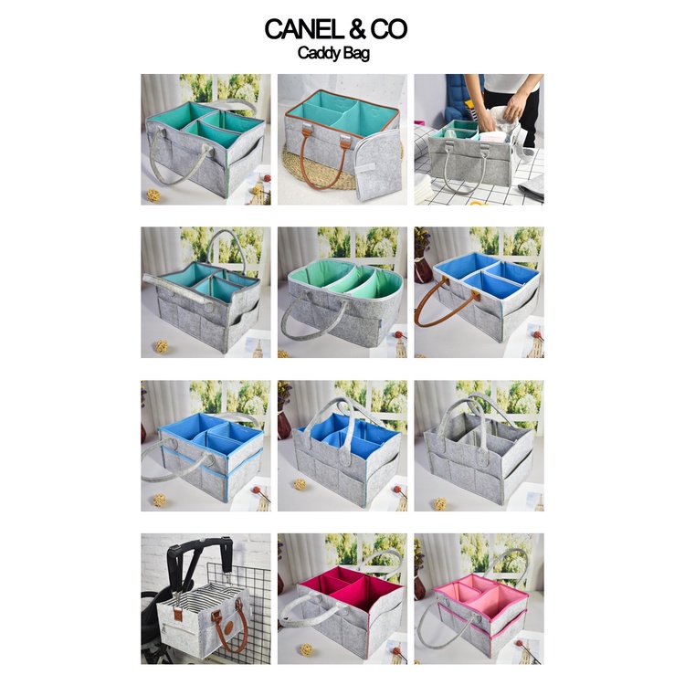 CANEL &amp; CO Multipurpose Caddy Bag Ada Tutup Nya/ Yang Ditingkatkan Baru/Tas Penyimpanan Bayi/Tas Permen/Diaper bag / Tas bayi / Caddy Bag