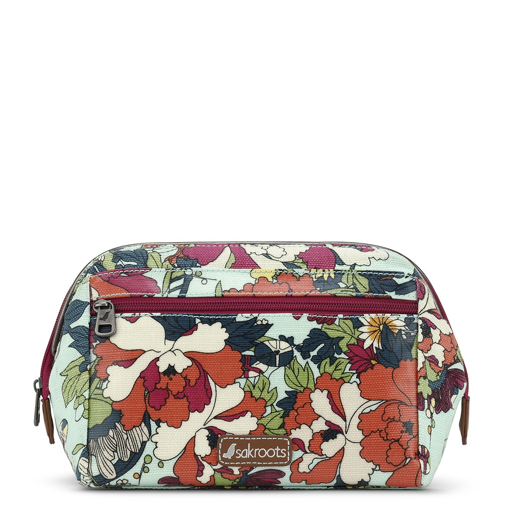SAKROOTS Seafoam Flower Power Carryall Cosmetic Bag