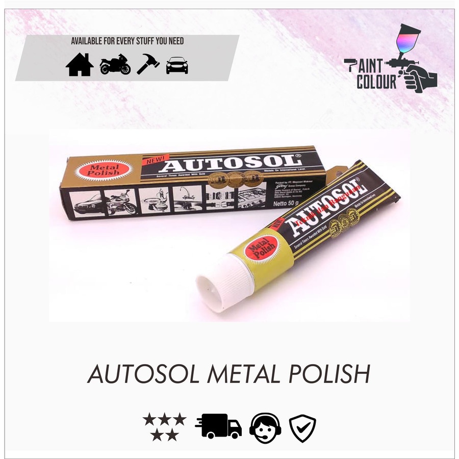 AUTOSOL METAL POLISH ~ Pembersih LOGAM STAINLESS KUNINGAN CHROME 50 Gr