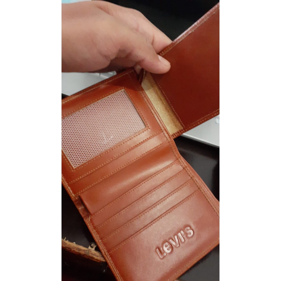 Dompet Levis Pria kulit 100% selapis dompet  Lipat Buku