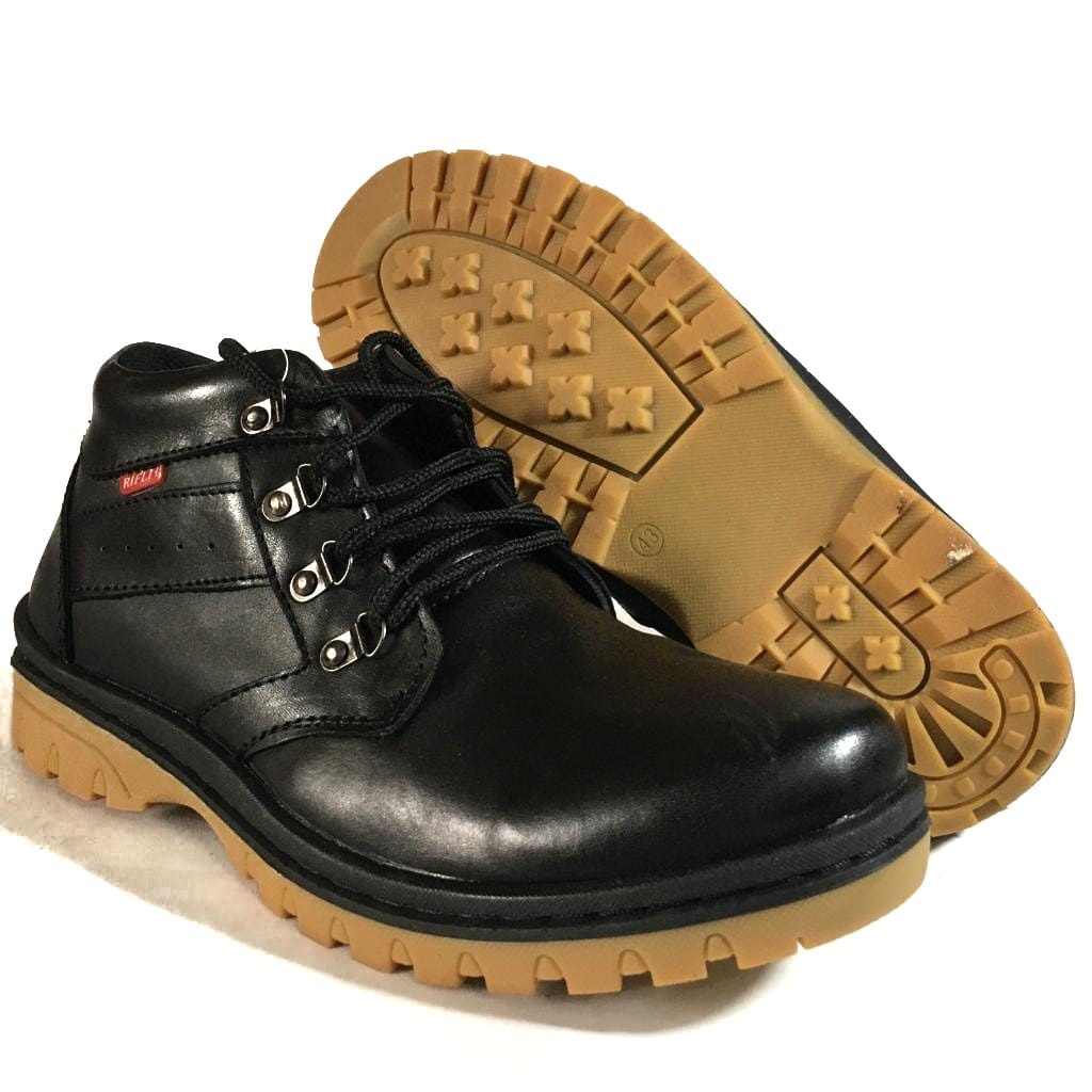 Boots Kulit Sepatu Boots Boot Pria Kekinian berbahan Kulit Asli 100% Harga Murah Elegan