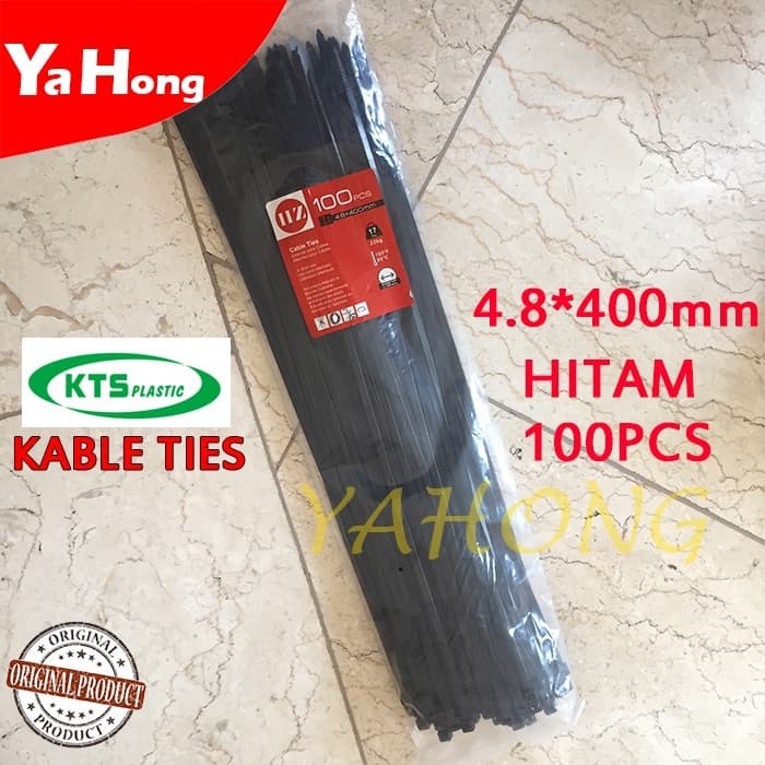 Nylon Cable Tie Kabel Tis Nilon Kabel Ties Pengikat 4.8x400mm 40cm HITAM