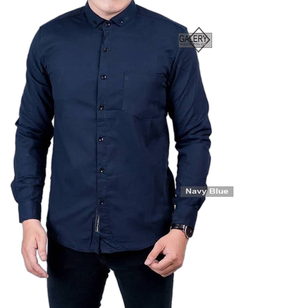 Ⓝxvf-648 Kemeja Pria Polos Fashion Maikel Katun Strit LD100 PJ70 Allsize M L XL Kerja Formal TERBARU