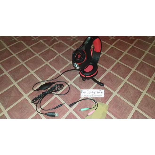 xabv headset rexus f55 vonix/headset gaming rexus/headset rexus bisa di hp - merah wtze