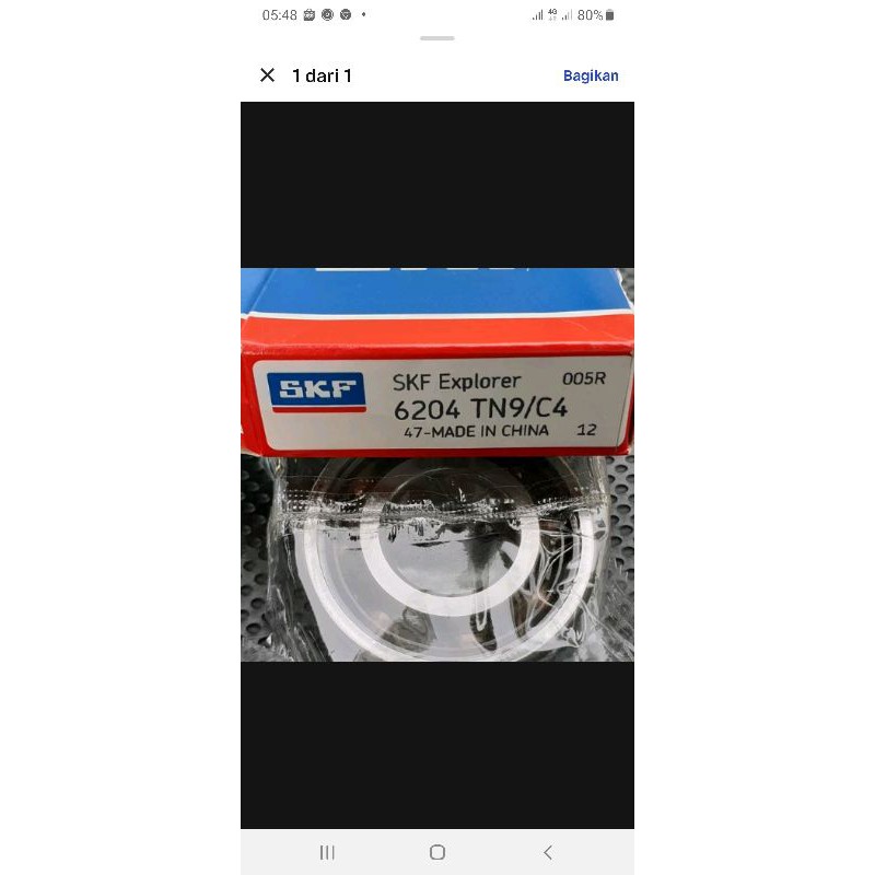 Ball bearing 6204 TN9 C4 SKF