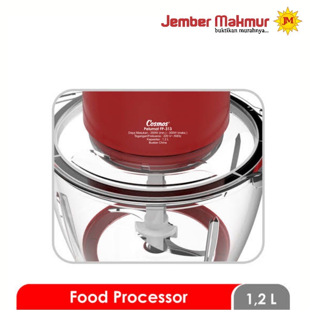 COSMOS FP-313 FOOD PROCESSOR FP313 CHOPPER COSMOS 4PISAU BLENDER COSMOS Daging baso KACA