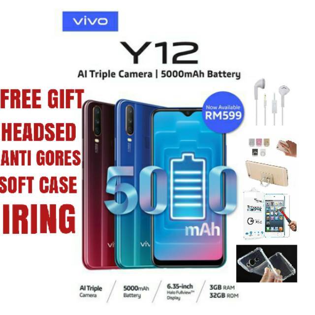 HP VIVO Y12 RAM 3/32GB BERGARANSI RESMI VIVO INDONESIA