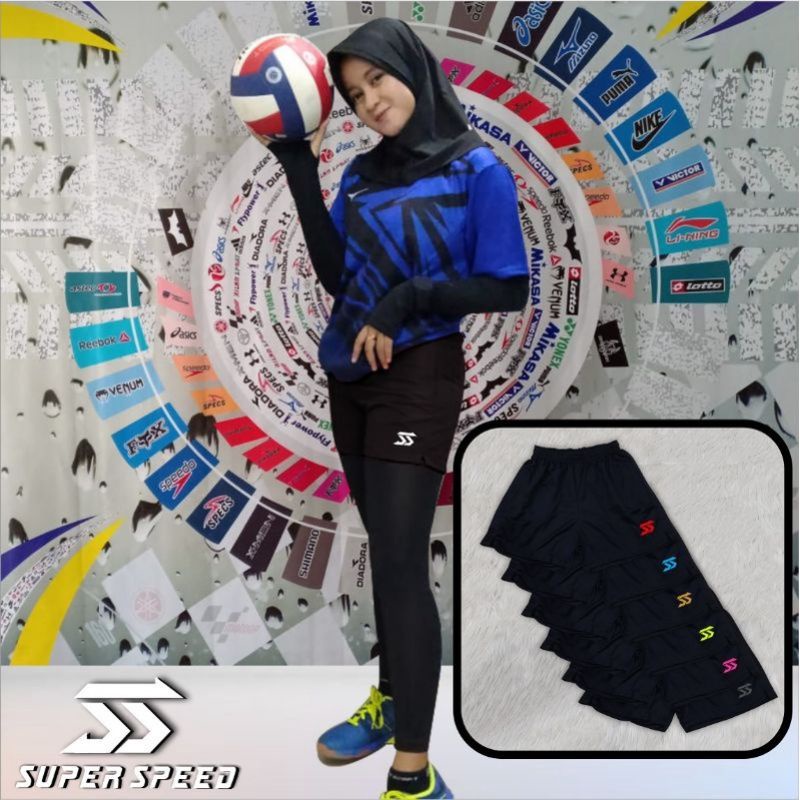 Celana pendek voli belah pinggir celana voli cewek celana voli wanita celana voli putri celana lari 