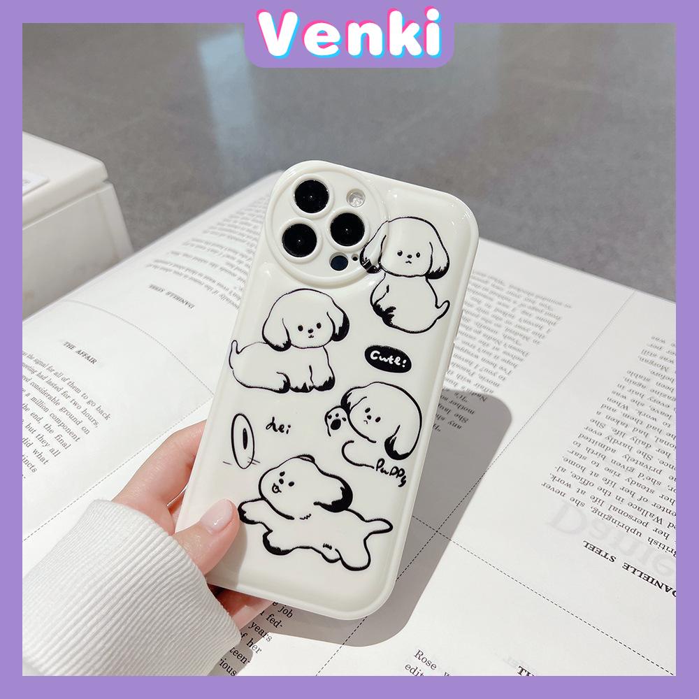 iPhone Case Silicone Soft Case TPU Airbag Shockproof Protection Camera Full Coverage Puppy Cute Cartoon Compatible For iPhone 11 Pro Max 13 Pro Max 12 Pro Max 7Plus xr XS Max